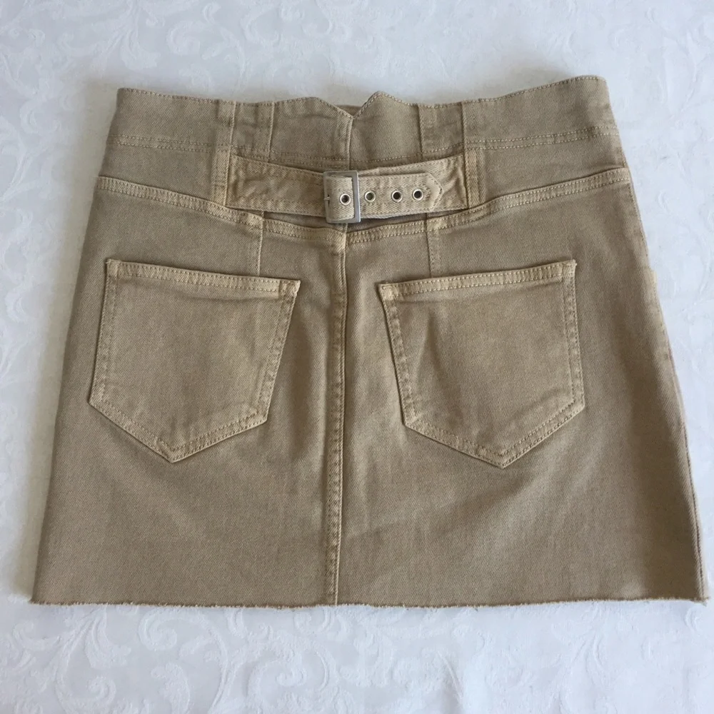 Free people brown denim skirt